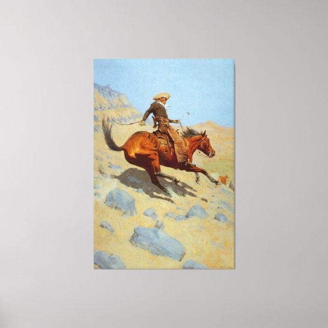 Frederic Remingtons Cowboy (1902) Leinwanddruck (Vorderseite)
