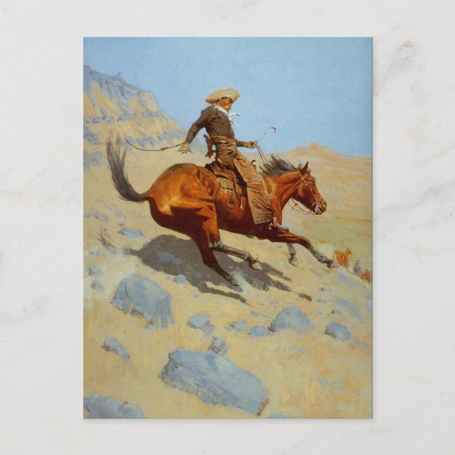 Frederic Remingtons Cowboy (1902) Postkarte (Vorderseite)