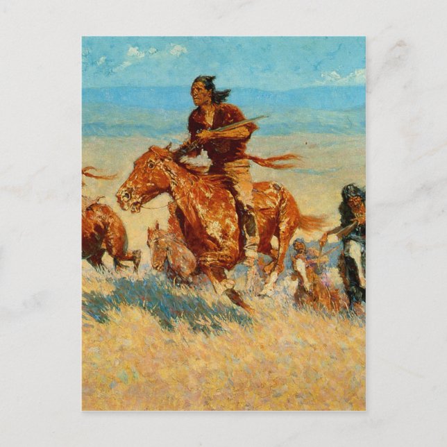 Frederic Remington's The Buffalo Runners (1909) Postkarte (Vorderseite)