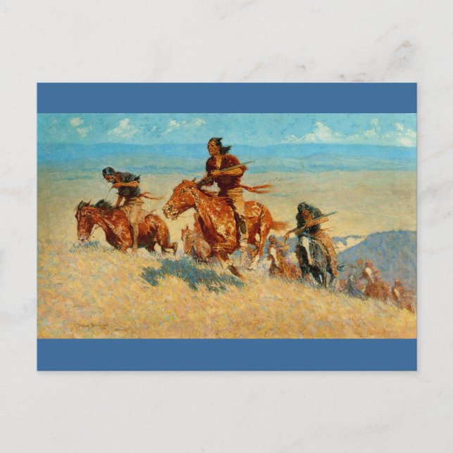 Frederic Remington's The Buffalo Runners (1909) Postkarte (Vorderseite)