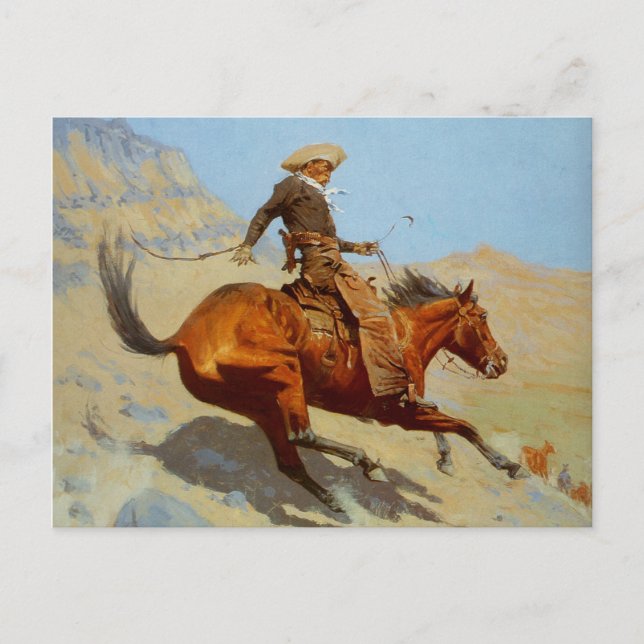Frederic Remington's The Cowboy (1902) Postkarte (Vorderseite)