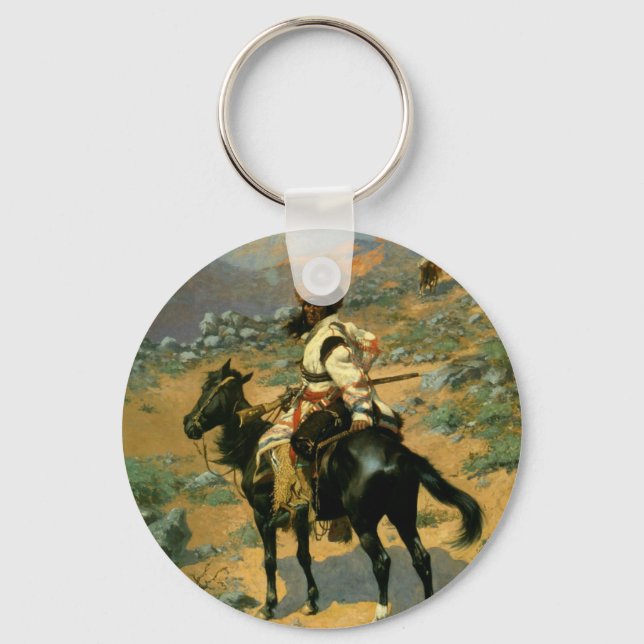 Frederic Remington's The Indian Trapper (1889) Schlüsselanhänger (Vorderseite)