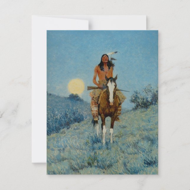 Frederic Remington's The Outlier 1909 Einladung (Vorderseite)