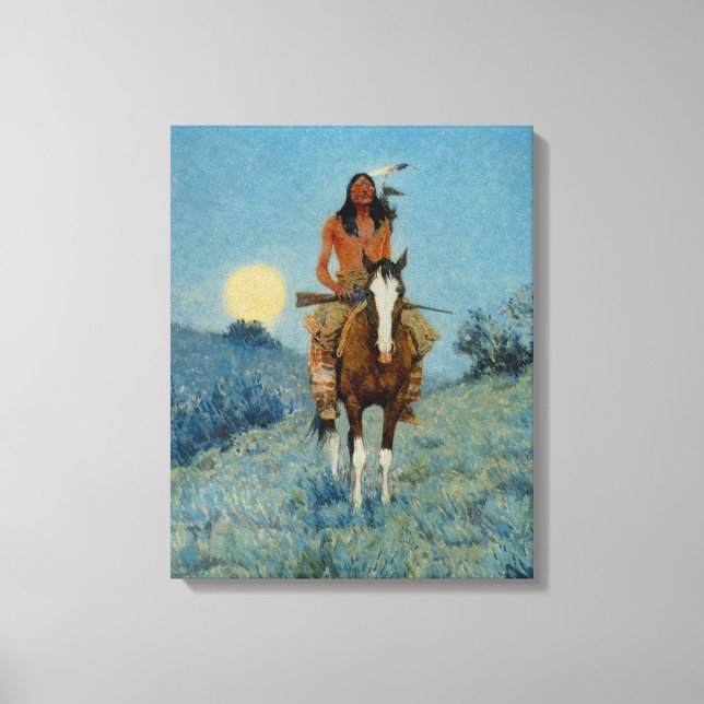 Frederic Remington's The Outlier 1909 Leinwanddruck (Vorderseite)