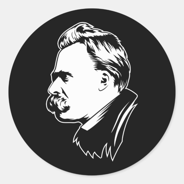 Frederich Nietzsche Portrait Sticker (Vorderseite)