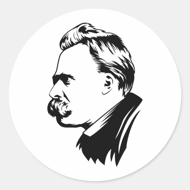 Frederich Nietzsche Portrait Sticker (Vorderseite)