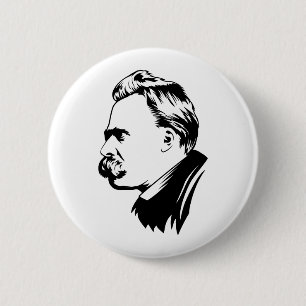 Frederich Nietzsche Porträt-Knopf Button