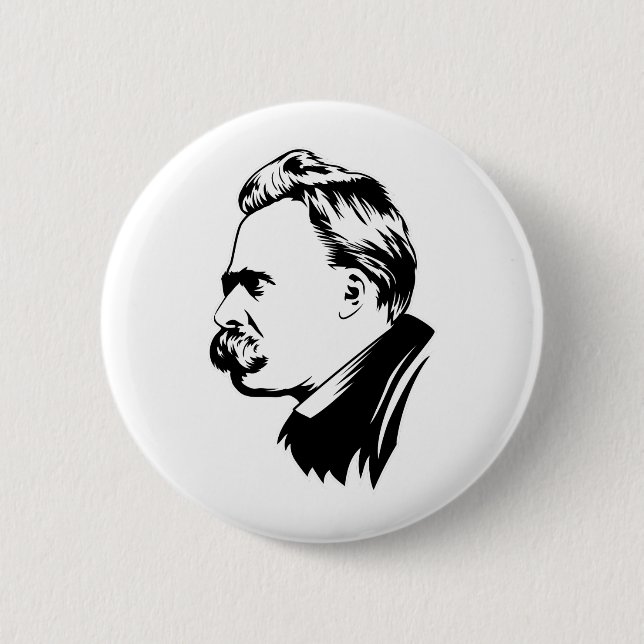 Frederich Nietzsche Porträt-Knopf Button (Vorderseite)