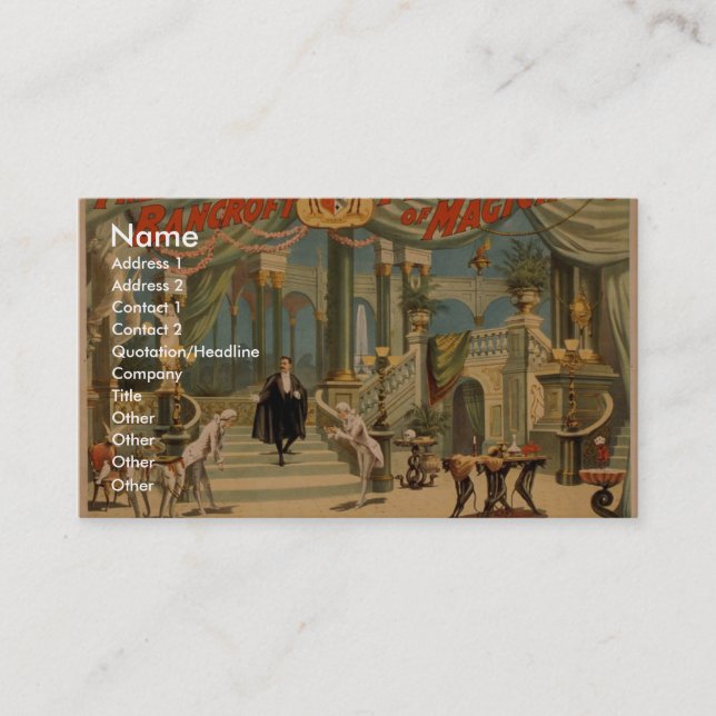 Frederick Bancroft, 'der Palace des Magiers Visitenkarte (Vorderseite)