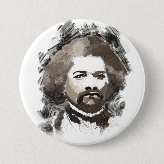 Frederick Douglass Aquarellbilder Portrait Button (Vorderseite)