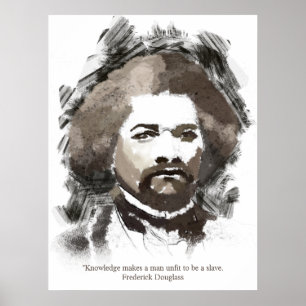 Frederick Douglass Aquarellbilder Portrait Poster