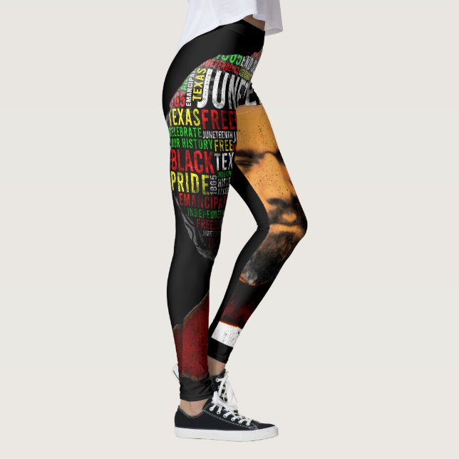 Frederick Douglass c1860s, Juneteenth Word Cloud Leggings (Rechts)
