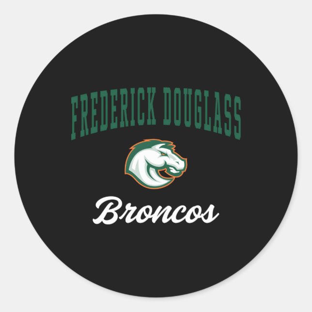 Frederick Douglass Hochschule Broncos Runder Aufkleber (Vorderseite)