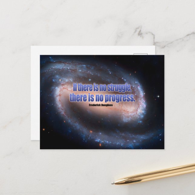 Frederick Douglass Inspiration Zitat "Progress" Postkarte (Vorderseite/Rückseite Beispiel)