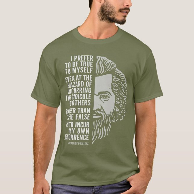 Frederick Douglass inspirierendes Zitat trifft auf T-Shirt (Vorderseite)