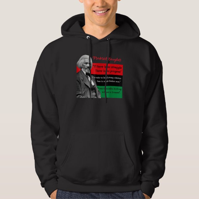 Frederick Douglass Quotes Pan African Flag Black H Hoodie (Vorderseite)