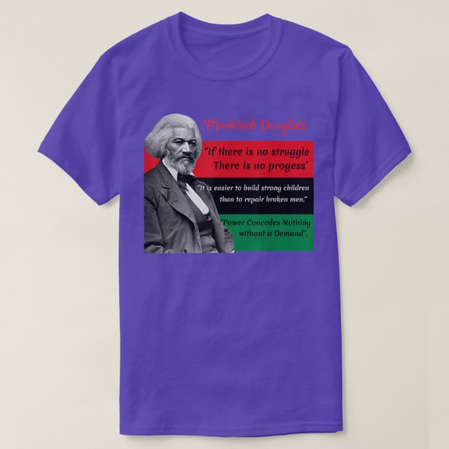 Frederick Douglass Quotes Pan African Flag Black H T-Shirt (Design vorne)