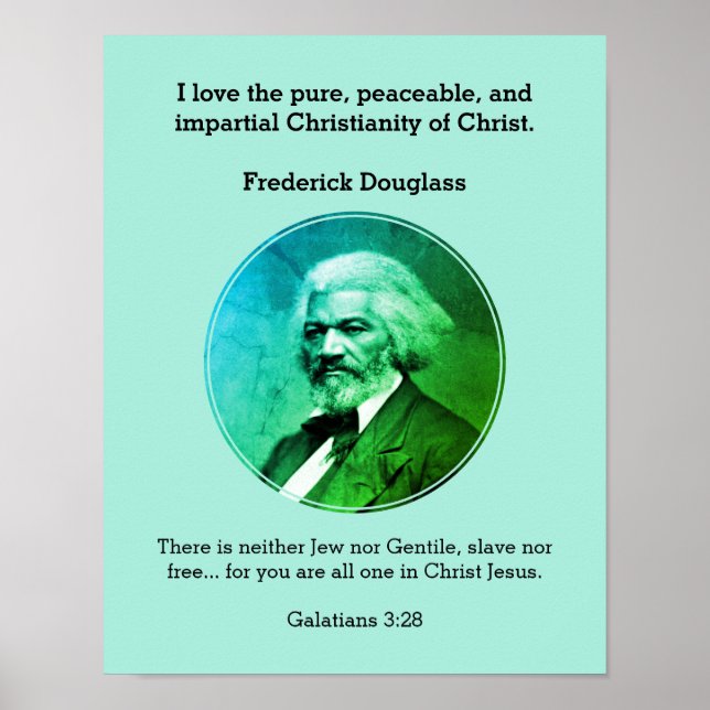 FREDERICK DOUGLASS Zitat Custom Scripture BLUE Poster (Vorne)