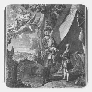 Frederick II. und sein Nephew Frederick William Quadratischer Aufkleber