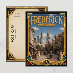 Frederick Maryland Vintage Art Deco Golden Age Postkarte