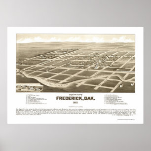 Frederick, panoramische Karte Sd - 1883 Poster