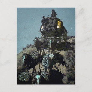 Frederick Remington "The Old Stagecoach" Postkarte