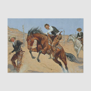 Frederick Remington Western Art „Laß ihn laufen“ Seidenpapier