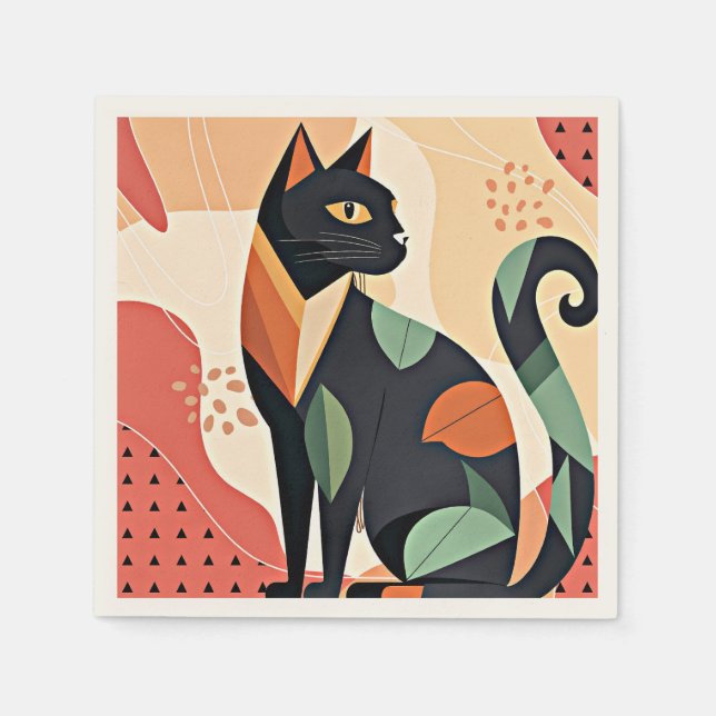 Frederick the Cat, boho chic, Serviette (Vorderseite)