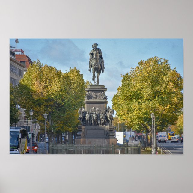Frederick the Great Sculpture, Berlin, Deutschland Poster (Vorne)