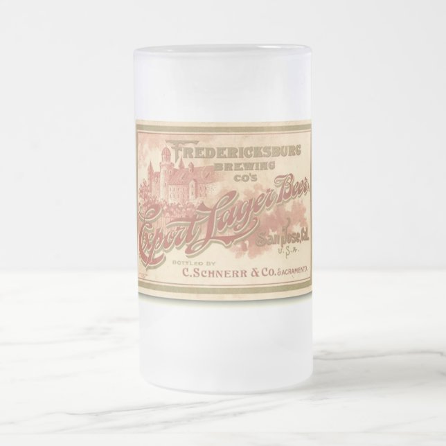 Fredericksburg Beer Vintag Label Tasse (Mittel)