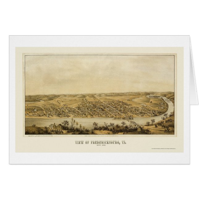 Fredericksburg, panoramische Karte VA - 1862 (Vorderseite (Horizontal))