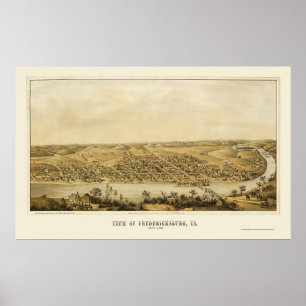 Fredericksburg, panoramische Karte VA - 1862 Poster