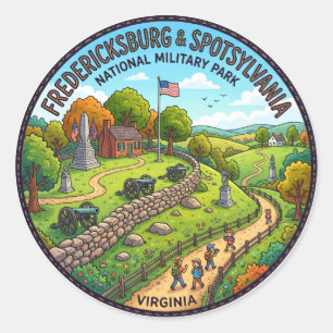 Fredericksburg & Spotsylvania National Military Pa Runder Aufkleber