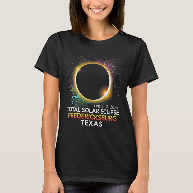Fredericksburg Texas Totality Total Solar Eclipse T-Shirt (Vorderseite)