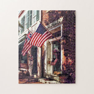 Fredericksburg VA - Straße mit amerikanischen Flag Puzzle