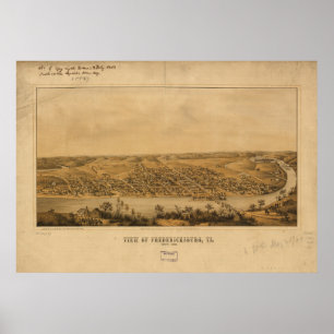 Fredericksburg Virginia 1863 antike panoramische Poster