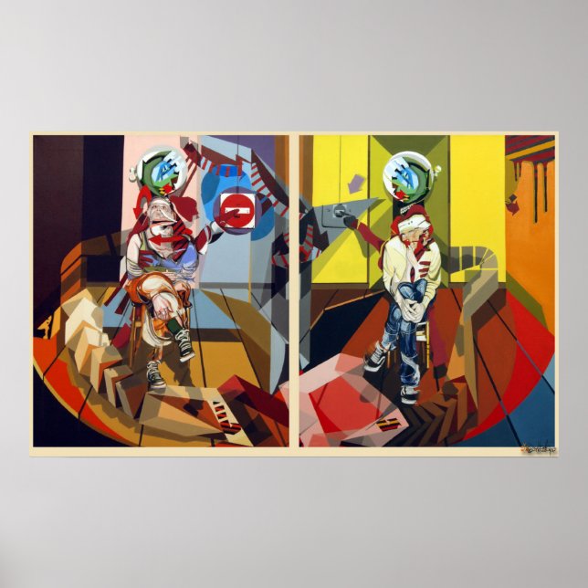 Frederik Bellanger femme&homme jambes croisees Poster (Vorne)