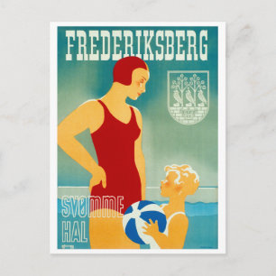 Frederiksberg Denmark Vintage Poster restauriert Postkarte