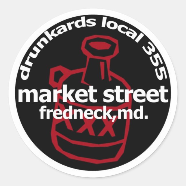 Frednecks Drunkard Decal (Blatt 6) Runder Aufkleber (Vorderseite)