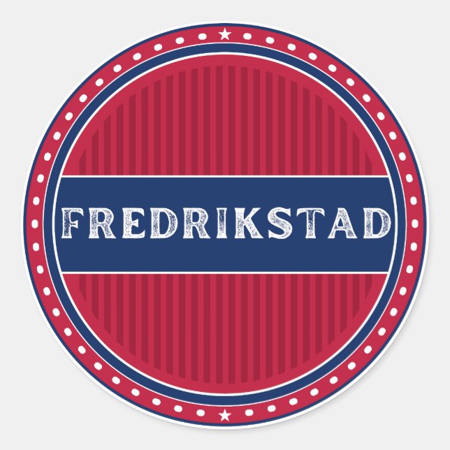 Fredrikstad City Pride Emblem – Norwegian Identity Runder Aufkleber (Vorderseite)