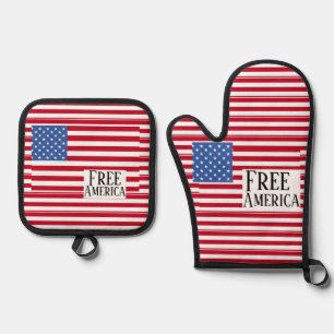 Free America Topflappen & Topfhandschuh Ofenhandschuh & Topflappen-Set