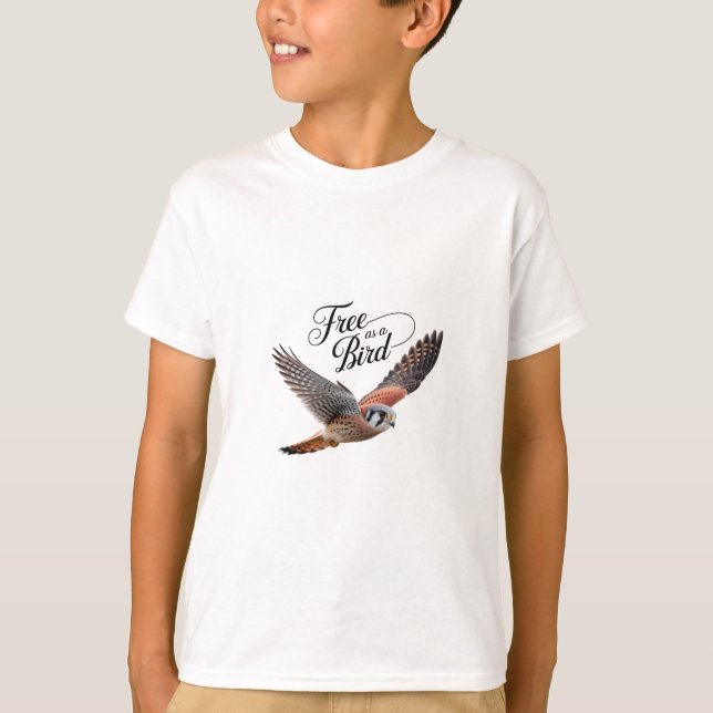 Free as a Bird - American Kestrel in Flight Inspip T-Shirt (Vorderseite)
