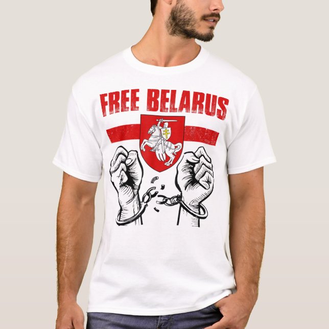 FREE BELARUS Pogonya Weißer Weißer Weißer Weiß T-Shirt (Vorderseite)