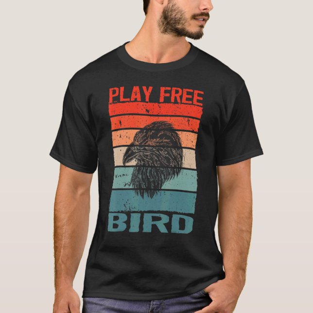 Free Bird Patriotic Bald Eagle 4. Juli Retro T-Shirt (Vorderseite)