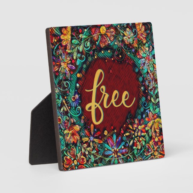 Free Boho Floral Whimsical Inspirierend Easel Fotoplatte (Vorderseite)
