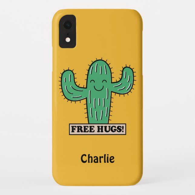 Free Cactus Hugs individuelle Name Case-Mate iPhone Hülle (Rückseite)