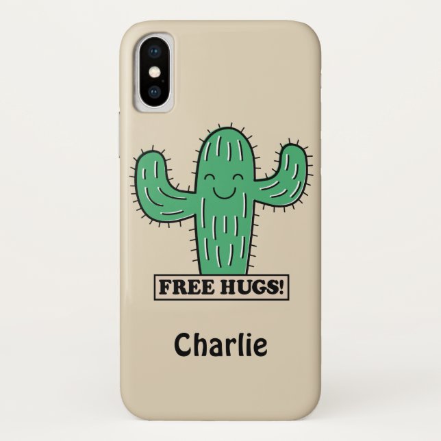 Free Cactus Hugs individuelle Name Case-Mate iPhone Hülle (Rückseite)