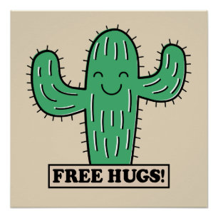 Free Cactus Hugs Poster