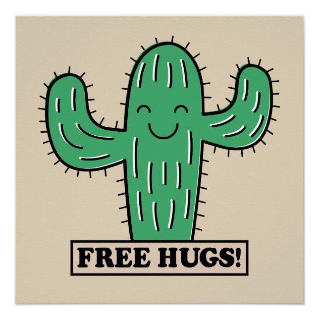 Free Cactus Hugs Poster (Vorderseite)