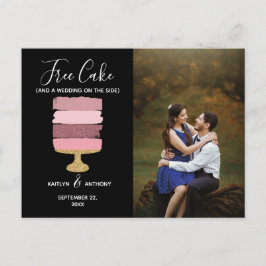 Free Cake Funny Modern Foto Hochzeit retten das Da Ankündigungspostkarte